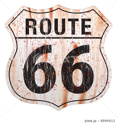 Route Sixty Six Grunge Sign.Route Sixty Six Sign. 9994913