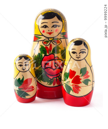 Russian dolls isolated on white background Russian dolls isolated on white background 9999224