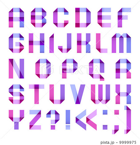 Spectral letters folded of paper ribbon-purple 9999975