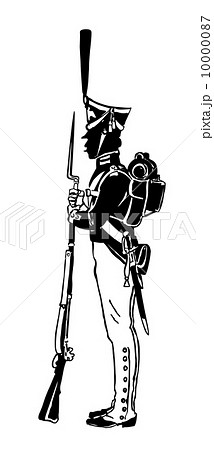 Silhouette of a Russian guard with a gun. Silhouette of a Russian guard with a gun. 10000087