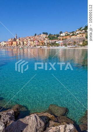 Town of Menton on Mediterranean sea. 10000112