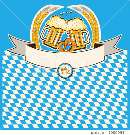 two glasses of beer on Bavaria flag background 10000954