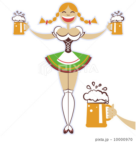 oktoberfest girl with glasses of beer.Vector symbol illustration oktoberfest girl with glasses of beer.Vector symbol illustration 10000970