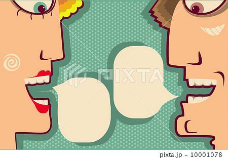 Faces Speaking and bubbles for text.Vector Cartoons for design 10001078