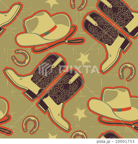 cowboy seamless pattern for background.Vintage illustration cowboy seamless pattern for background.Vintage illustration 10001753