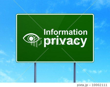 Protection concept: Information Privacy and Eye on road sign background 10002111