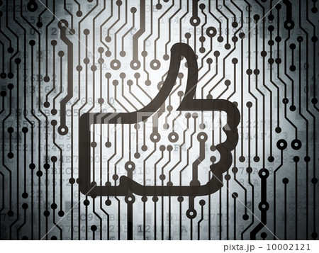 Social media concept: circuit board with Thumb Up Social media concept: circuit board with Thumb Up 10002121