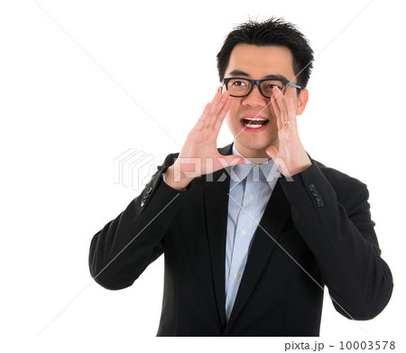 Asian business man shouting Asian business man shouting 10003578
