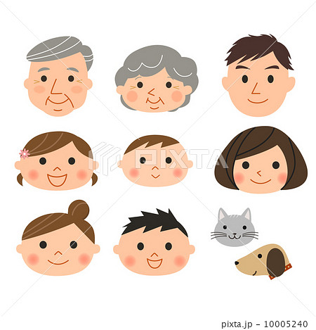 家族の顔のイラスト素材 10005240 Pixta