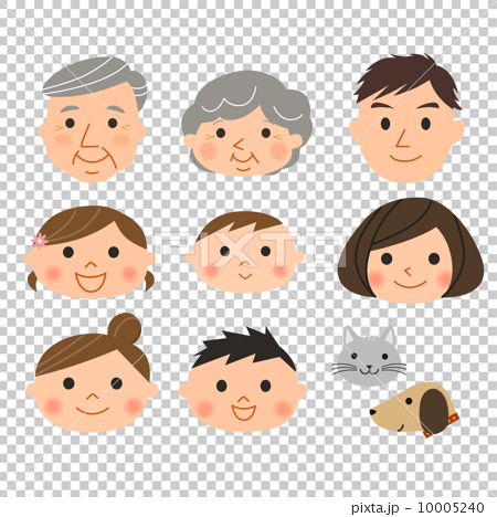 家族の顔のイラスト素材