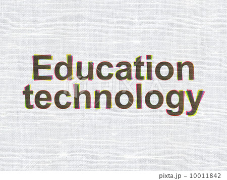 Education Technology on fabric texture background 10011842