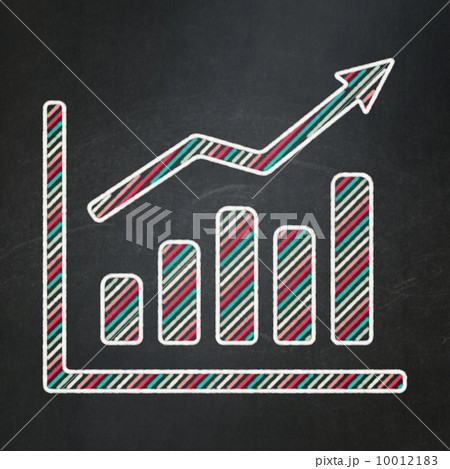 News concept: Growth Graph on chalkboard background 10012183