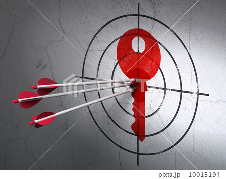 Protection concept: arrows in Key target on wall background Protection concept: arrows in Key target on wall background 10013194