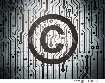 Law concept: circuit board with Copyright Law concept: circuit board with Copyright 10013198