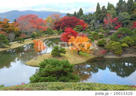 京都 修学院離宮 浴龍池の紅葉 京都 修学院離宮 浴龍池の紅葉 10013320