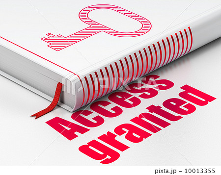 Security concept: book Key, Access Granted on white background 10013355