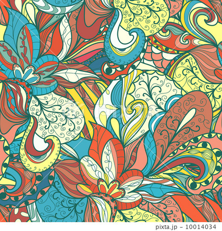 Seamless wave hand-drawn pattern, waves background 10014034