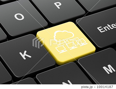 Networking concept: Cloud Network on computer keyboard background 10014187