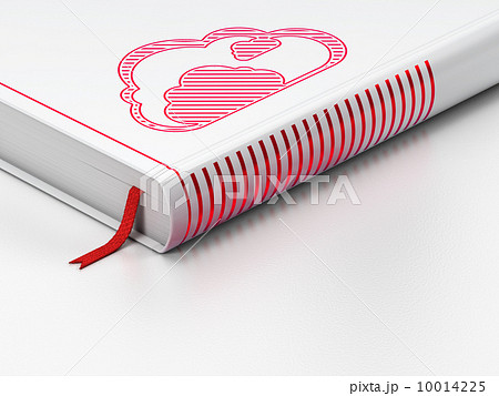 Technology concept: closed book, Cloud on white background 10014225