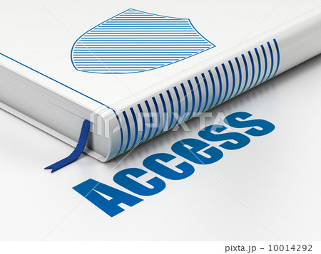 Protection concept: book Shield, Access on white background 10014292