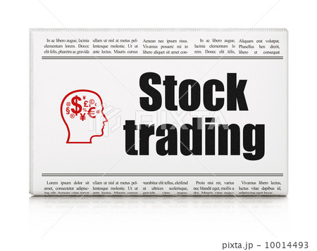 Finance concept: newspaper with Stock Trading and Head Symbol 10014493