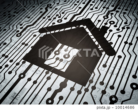 Safety concept: circuit board with Home Safety concept: circuit board with Home 10014686