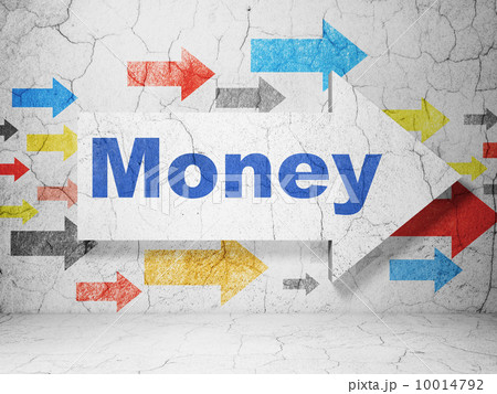 Business concept: arrow with Money on grunge wall background 10014792
