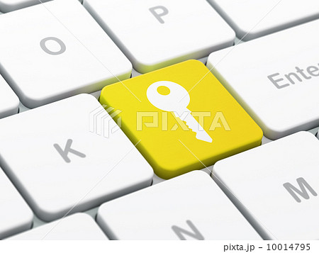 Security concept: Key on computer keyboard background 10014795