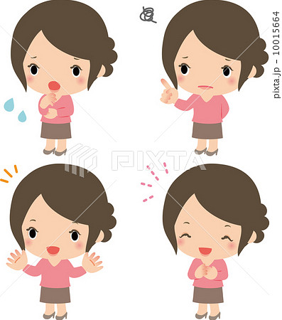 悩む若い女性と笑顔の若い女性 悩む若い女性と笑顔の若い女性 10015664