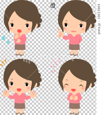 悩む若い女性と笑顔の若い女性 悩む若い女性と笑顔の若い女性 10015664