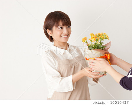 ガーデニングをする女性 10016437