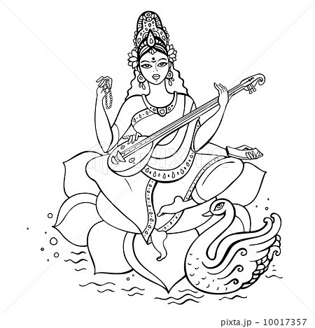 Hindu Goddess Saraswati. 10017357