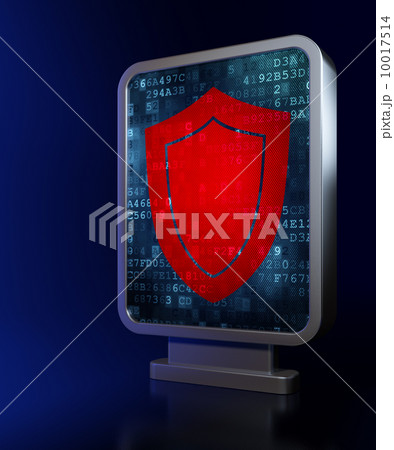 Privacy concept: Shield on billboard background 10017514