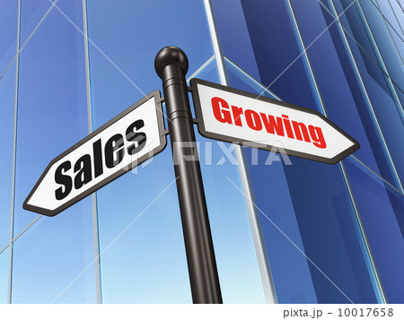Business concept: sign Growing Sales on Building background Business concept: sign Growing Sales on Building background 10017658