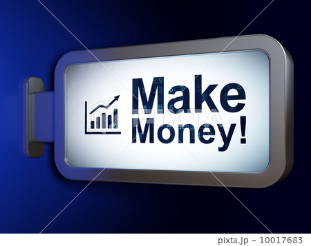 Business concept: Make Money! and Growth Graph on billboard background 10017683