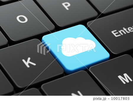 Cloud networking concept: Cloud on computer keyboard background Cloud networking concept: Cloud on computer keyboard background 10017803