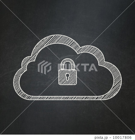 Cloud technology concept: Cloud With Padlock on chalkboard background Cloud technology concept: Cloud With Padlock on chalkboard background 10017806