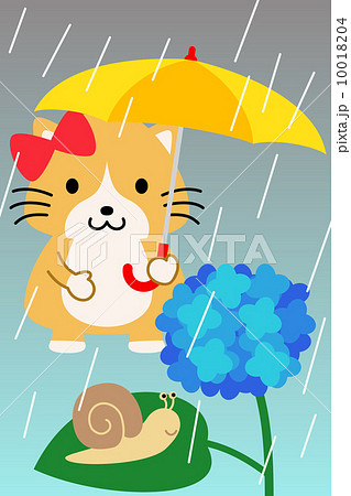 カレンダー用イラスト素材 ６月 猫 縦長のイラスト素材