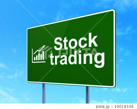 Business concept: Stock Trading and Growth Graph on road sign background Business concept: Stock Trading and Growth Graph on road sign background 10018336