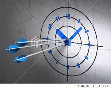 Timeline concept: arrows in Clock target on wall background Timeline concept: arrows in Clock target on wall background 10018551