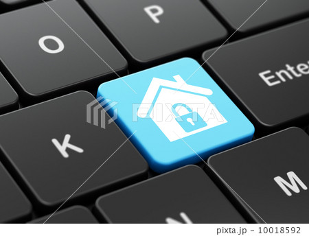 Safety concept: Home on computer keyboard background Safety concept: Home on computer keyboard background 10018592