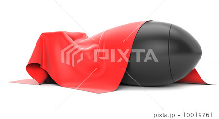 Bomb covered from above a red silk cloth 10019761