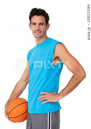 Portrait of a basketball player with ball 10025384