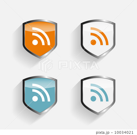 RSS Shield Set Vector Illustration 10034021