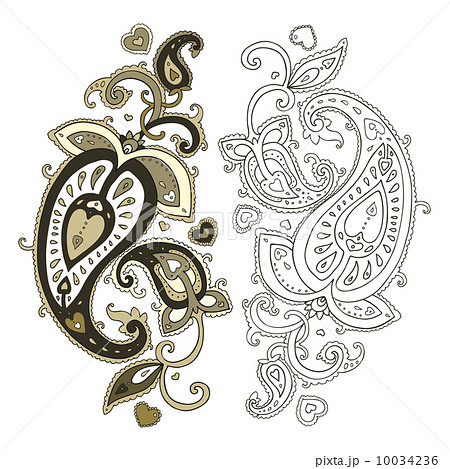 Hand Drawn Paisley ornament. 10034236