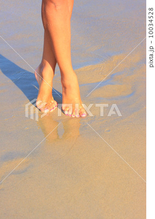 pretty girl walking in water 10034528