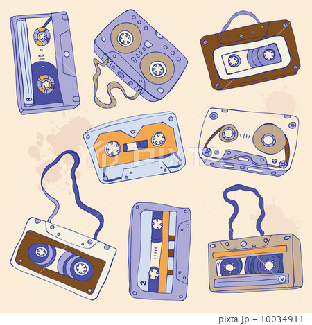 Set of retro cassette tapes 10034911