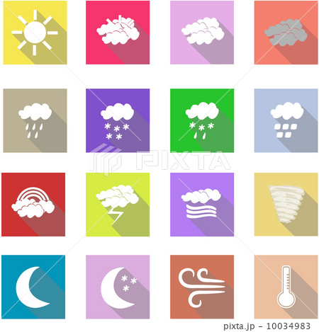 Weather flat icons set and white background Weather flat icons set and white background 10034983