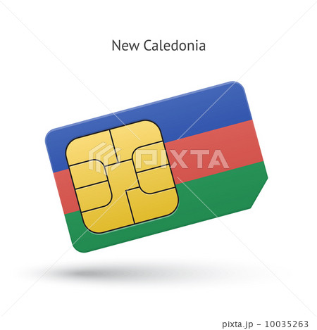 New Caledonia mobile phone sim card with flag. 10035263