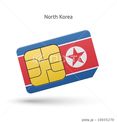 North Korea mobile phone sim card with flag. 10035270